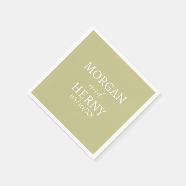 CUSTOMIZED NAME STYLISH MODERN  WEDDING  NAPKINS (Corner)