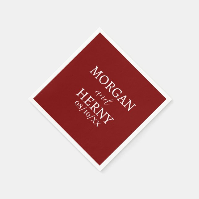 CUSTOMIZED NAME STYLISH MODERN  WEDDING  NAPKINS (Corner)