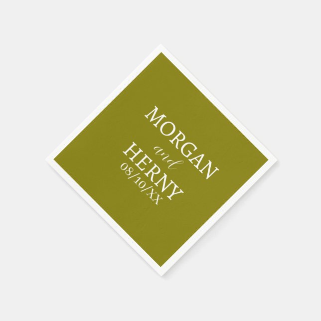 CUSTOMIZED NAME STYLISH MODERN  WEDDING  NAPKINS (Corner)