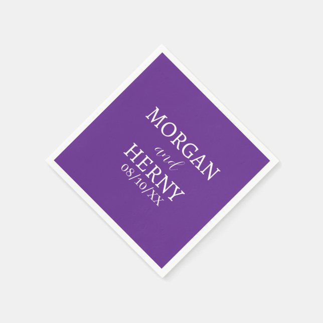 CUSTOMIZED NAME STYLISH MODERN  WEDDING  NAPKINS (Corner)