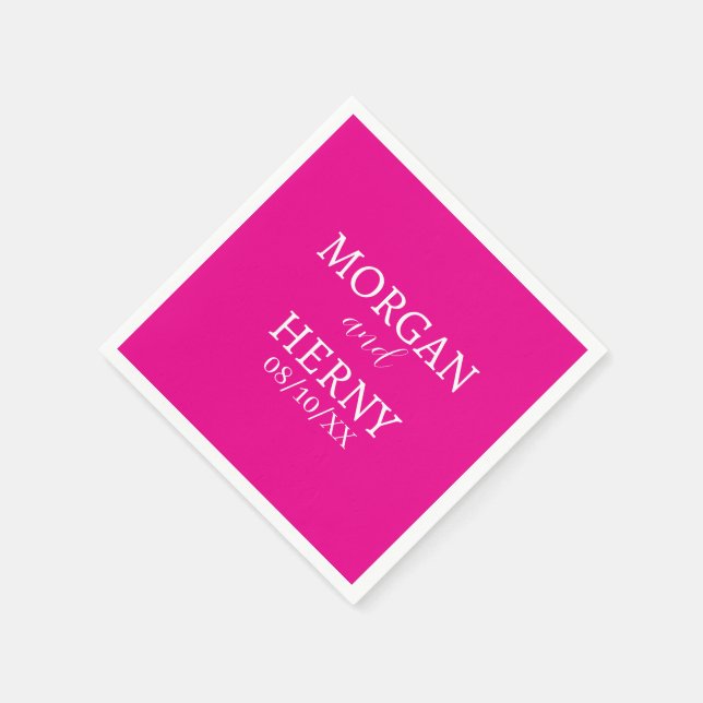 CUSTOMIZED NAME STYLISH MODERN  WEDDING  NAPKINS (Corner)