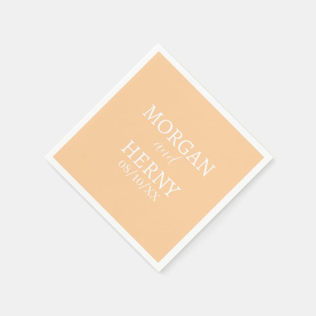 CUSTOMIZED NAME STYLISH MODERN  WEDDING  NAPKINS (Corner)