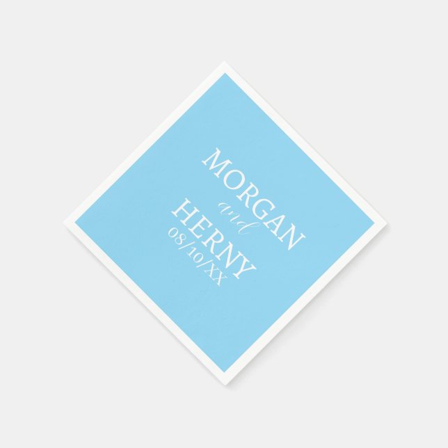 CUSTOMIZED NAME STYLISH MODERN  WEDDING  NAPKINS (Corner)