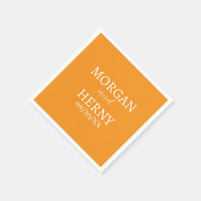 CUSTOMIZED NAME STYLISH MODERN  WEDDING  NAPKINS (Corner)