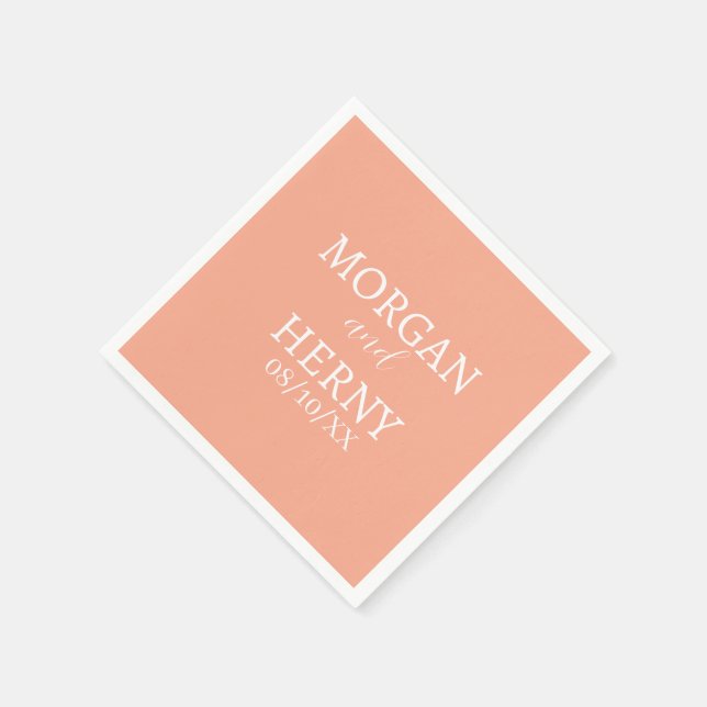 CUSTOMIZED NAME STYLISH MODERN  WEDDING  NAPKINS (Corner)