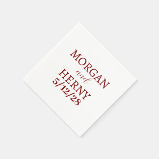 CUSTOMIZED NAME STYLISH MODERN WHITE WEDDING NAPKINS