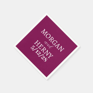 CUSTOMIZED NAME STYLISH MODERN WINE WEDDING NAPKINS