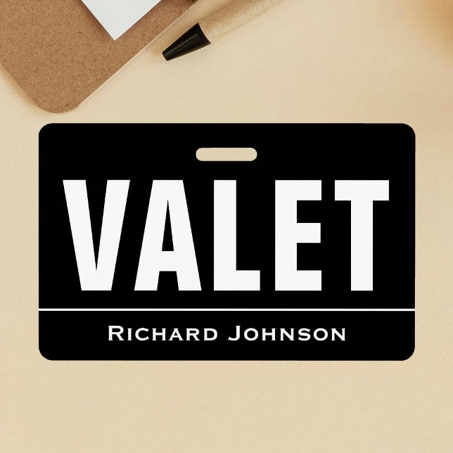 Customized Name Valet Badge (Creator Uploaded)