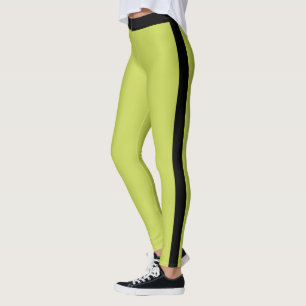 Customized Name Women Activewear Apple Green Black Leggings