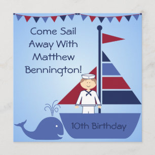 Customized Nautical Birthday Invites