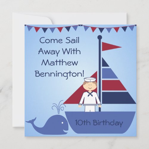 Customized Nautical Birthday Invites