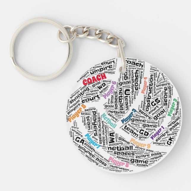 Customized Netball Team Acrylic Key Chain (Front)