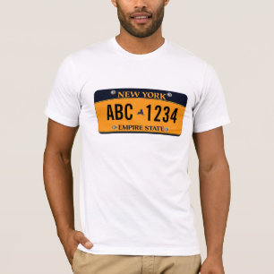 *Customized New New York Vehicle Licence Plate T-Shirt