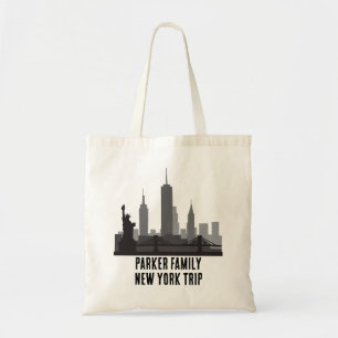 Customized New York Trip Skyline Statue of Liberty Tote Bag