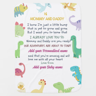 Customized newborn blankets with Dinosaur theme