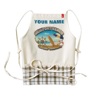 Customized Newport Beach, CA Illustration Zazzle HEART Apron