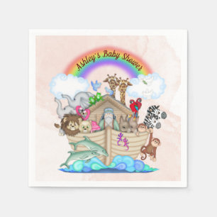 Customized Noah's Ark Baby Shower Paper Napkins
