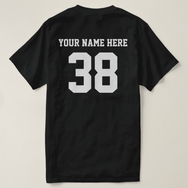 Customized Numbers and Name White T-Shirt (Design Back)