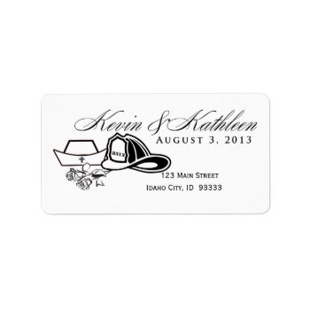 Customized Nurse And Firefighter Design Label by perfectwedding at Zazzle