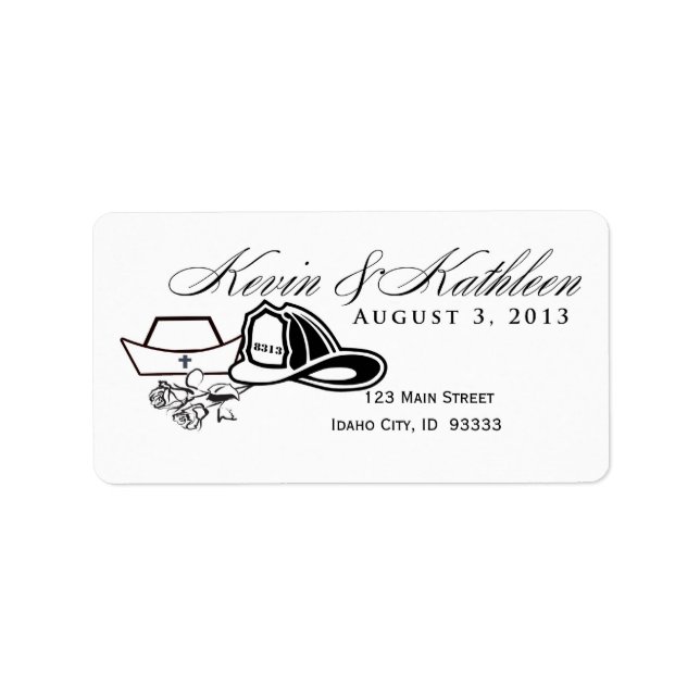 Customized Nurse and Firefighter design Label (Front)