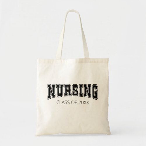 customized nursing class of trendy black graphic tote bag