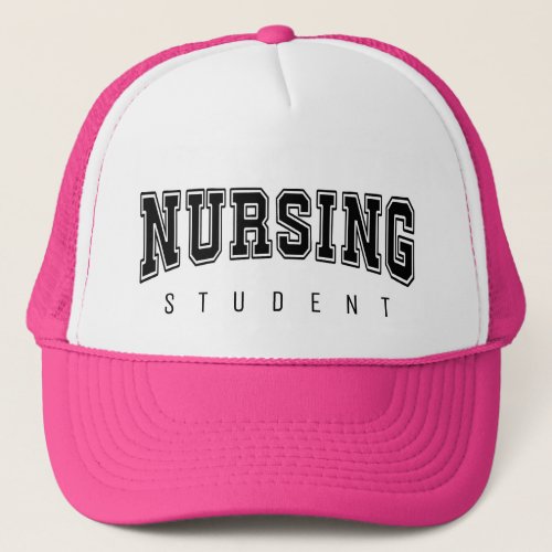 customized nursing student trendy black graphic trucker hat