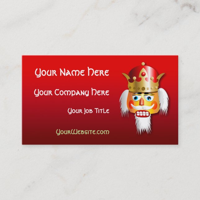 Customized Nutcracker King Cartoon Business Card (Front)