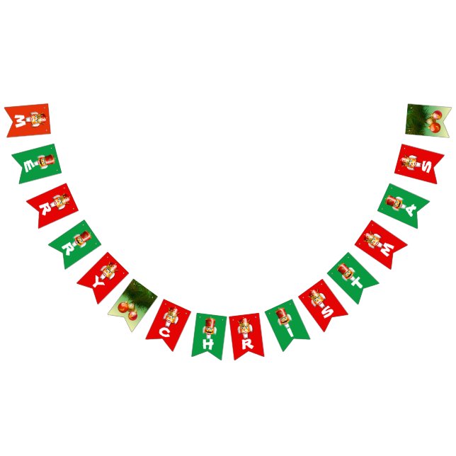 Customized Nutty Nutcrackers Cartoon Bunting Flags (All)