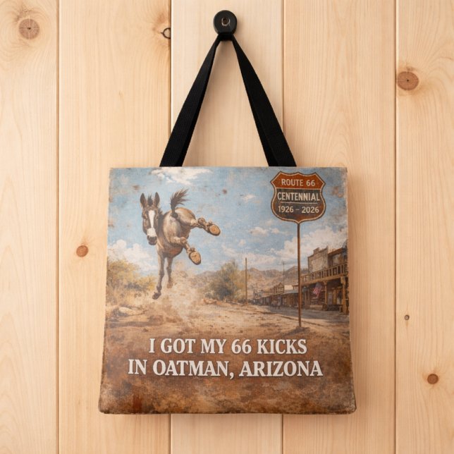 Customized Oatman Donkey Route 66 Centennial Gift Tote Bag (Creator Uploaded)