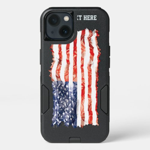Customized Old Creased American Flag iPhone 13 Case