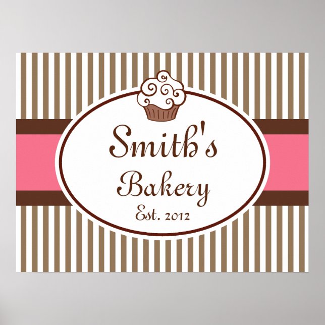 Customized Old Fashioned Bakery Sign Art  Print (Front)