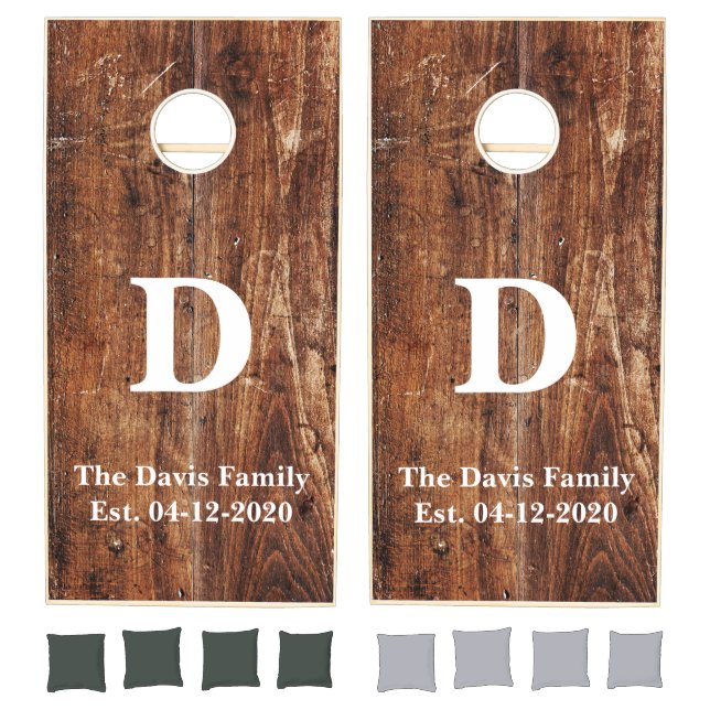 Customized old rustic wood design cornhole set (Set)