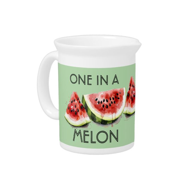 Customized ONE IN A MELON Summer Vibes Party Tools Beverage Pitcher (Left)