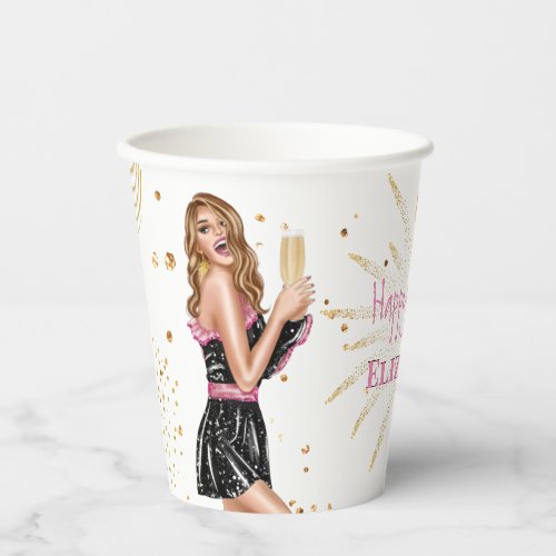 Customized Party Girl Happy Birthday Paper Cups