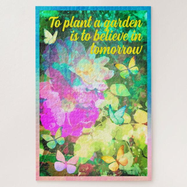 Customized Pastel Abstract Rose Garden  Jigsaw Puzzle (Vertical)