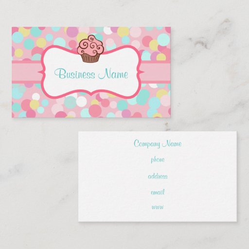 Customizable Customized Pastel Cupcake Business Card