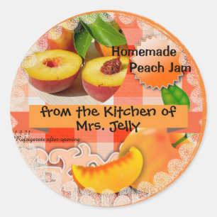 Customized Peach Jam Classic Round Sticker