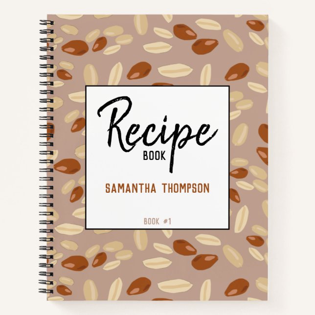 Customized Peanuts Pattern Recipes Blank Cookbook Notebook (Front)