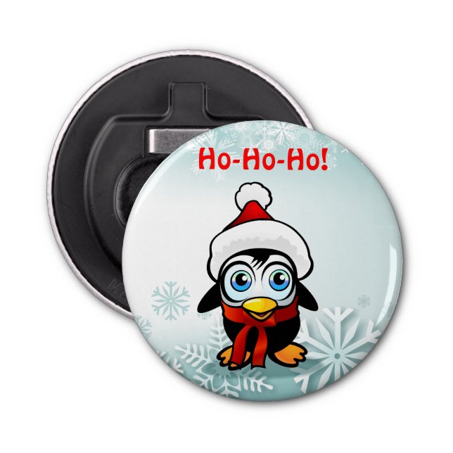 Customized Penguin Santa Cartoon Bottle Opener (Front)