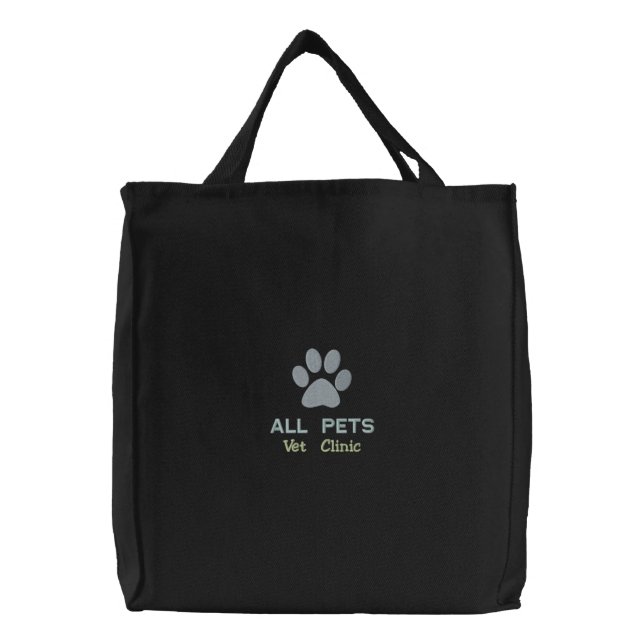Customized Personalized Animal Hospital Embroidered Tote Bag (Front)