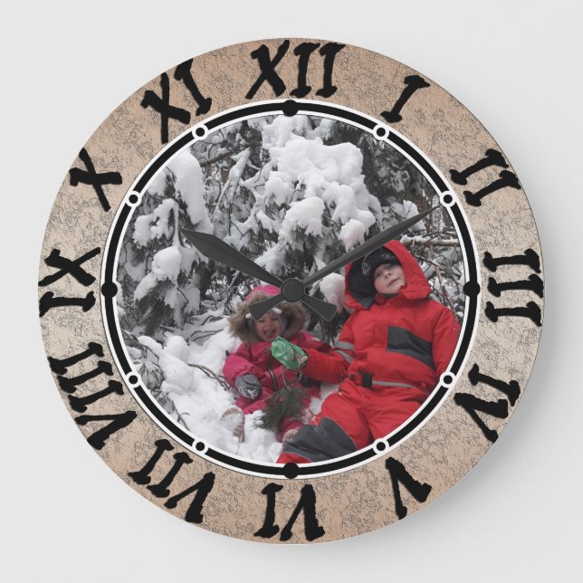Customized personalized children winter patches sq large clock (Front)