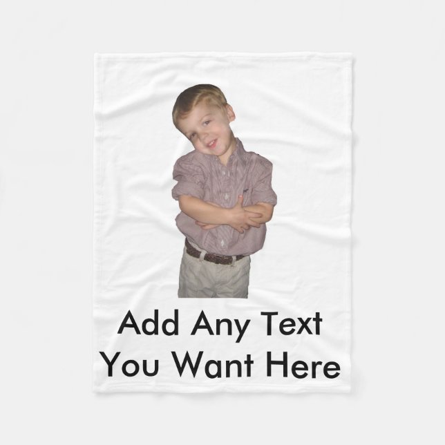 Customized Personalized Fleece Baby Blanket (Front)