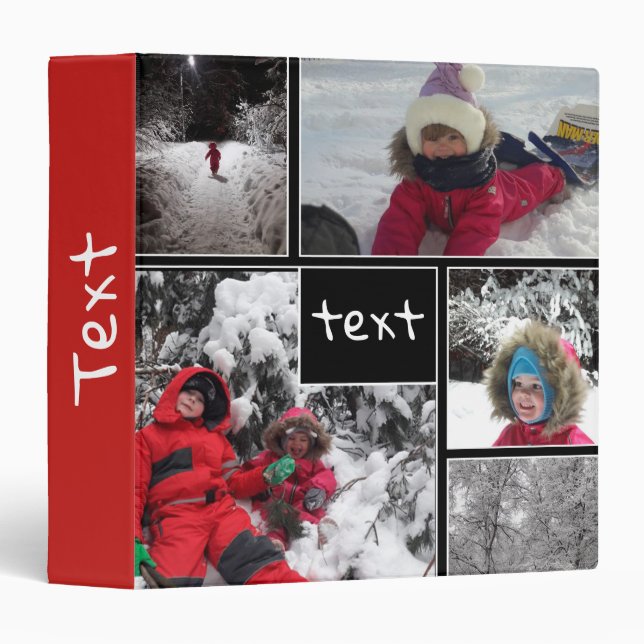 Customized personalized patches squares frames bla 3 ring binder (Front/Spine)