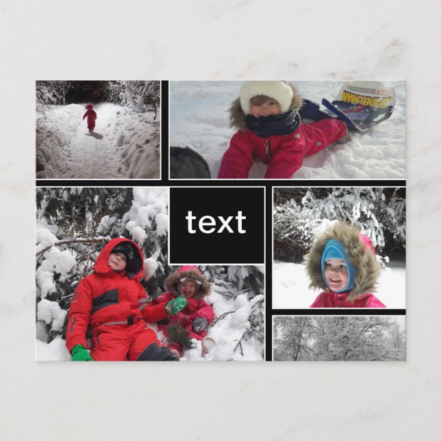 Customized personalized patches squares frames bla postcard (Front)