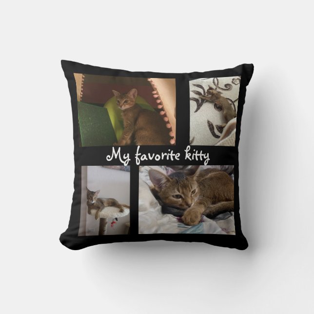 Customized personalized patches squares frames bla throw pillow (Front)