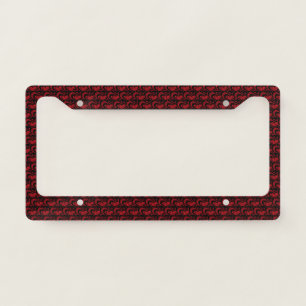 Customized + Personalized Red + Black Heart on License Plate Frame