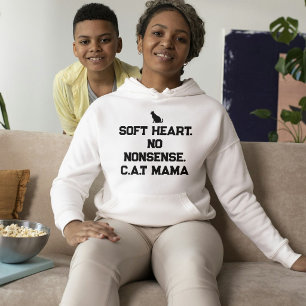 Customized Pet Cat Lover Cute Black And White Text Hoodie