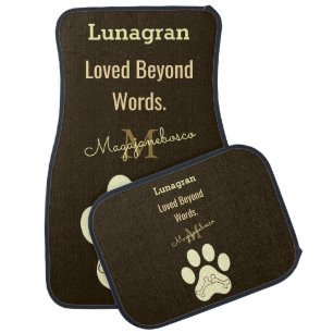 Customized Pet Dog Mom Name Monogram Classic Brown Car Floor Mat