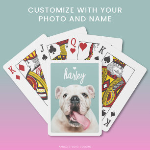 Customized Pet Dog Name Photo Playing Cards