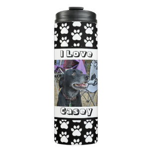 Customized Pet Photo and Paw Print Thermal Tumbler